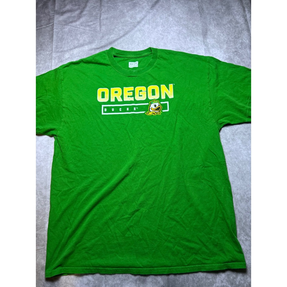 Box Seat Oregon Ducks T-Shirt Mens XL Green Short Sleeve Graphic Tee 0996